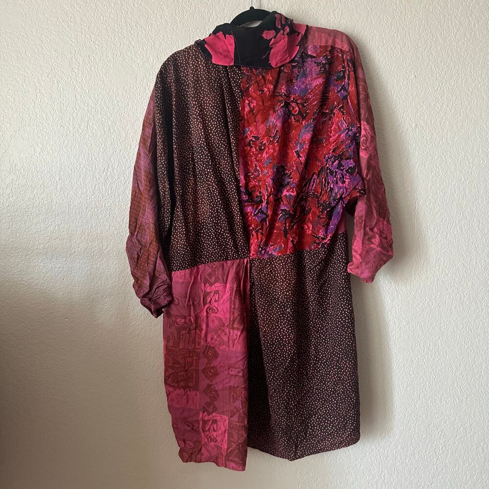 URU pink black mixed pattern floral kimono jacket - Picture 5 of 8